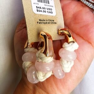 Anthropologie soft pink stone earrings